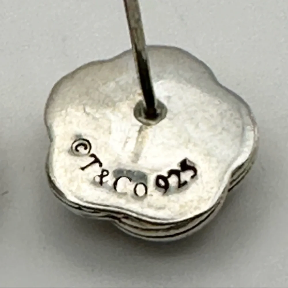 Tiffany & Co Sterling Silver Flower Celtic Weave Knot Stud Earrings - Picture 3 of 7